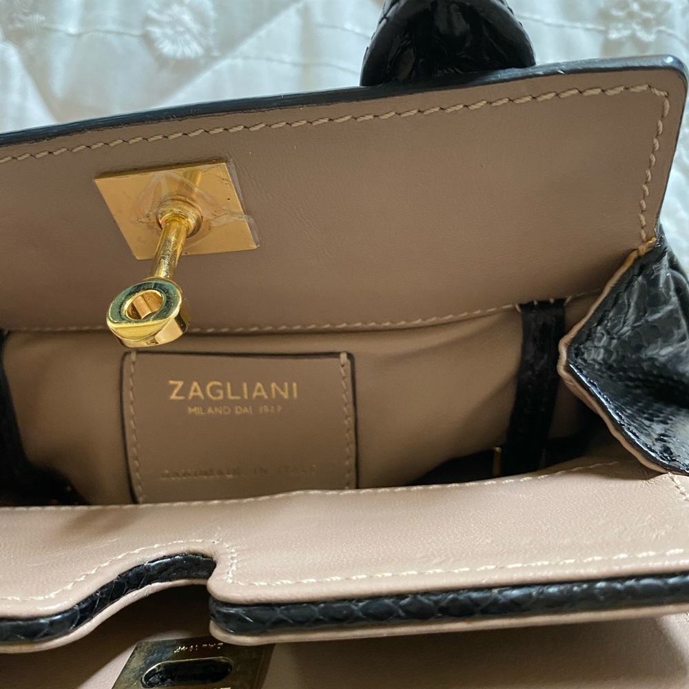 Zagliani Black Python Skin Leather Purse! - image 6